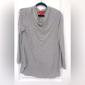 Etcetera Womens Grey Lightweight Cashmere Blend Cowl Neck Tunic Top Medium